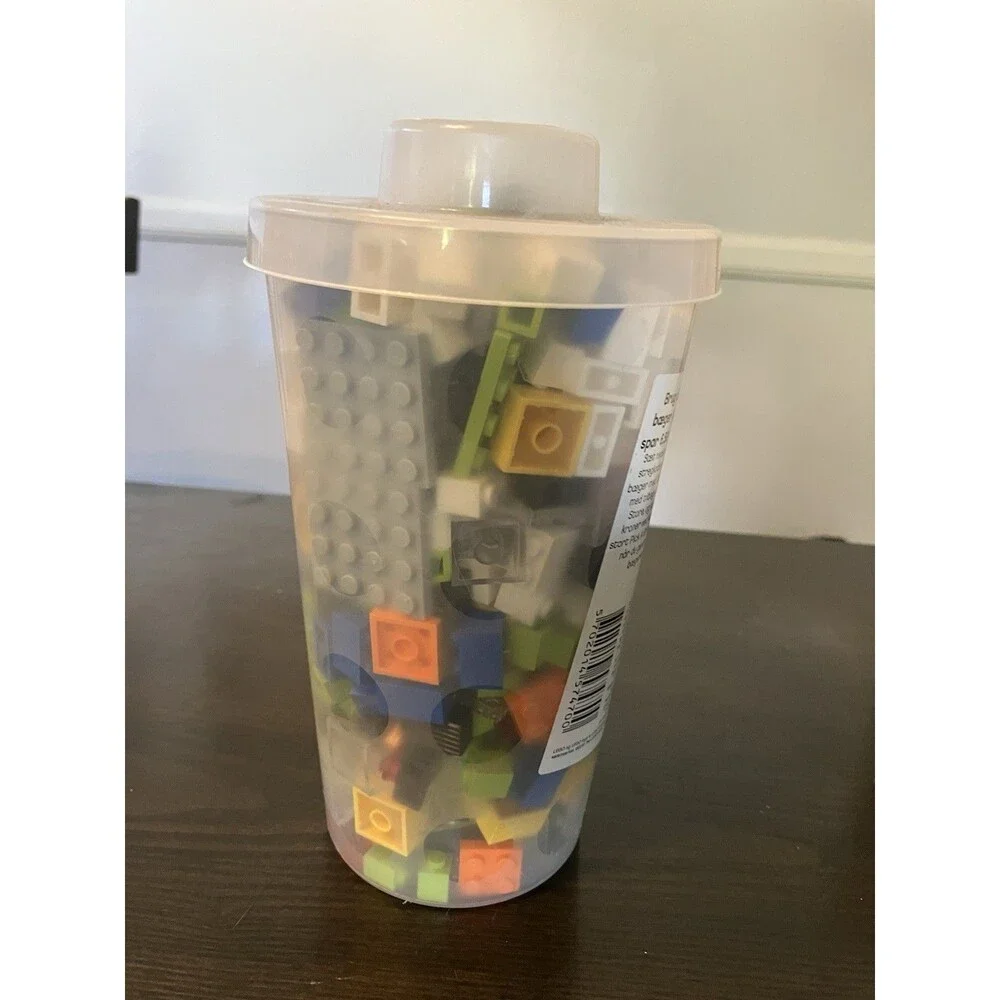 LEGO pick a brick cup With Assorted Lego Pieces - build; blocks; retro toys
